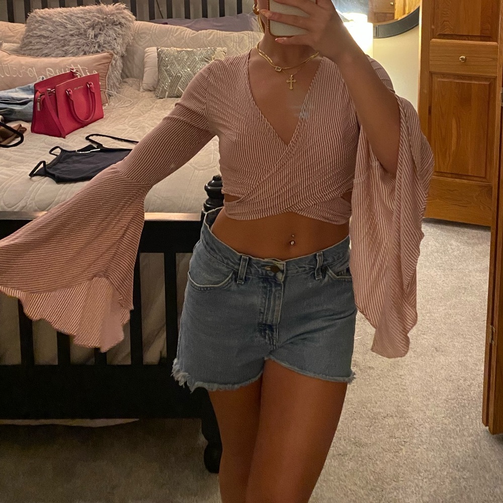 Bell sleeve crop top
